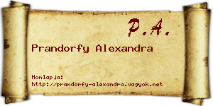 Prandorfy Alexandra névjegykártya